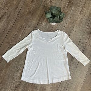 J. Jill 3/4 sleeve shirttail tee 100% Pima cotton size small